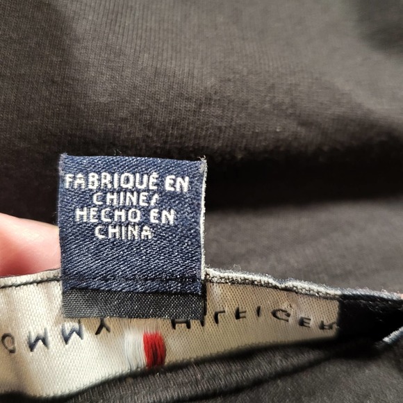 Tommy Hilfiger XS Shirt Gold Shiny Studs Semi Fitted Crew Neck - Picture 8 of 11